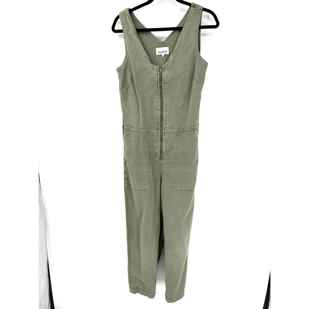 Luxtwill Sleeveless Utility Jumpsuit Olive Green Medium
